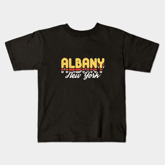 Retro Albany Kids T-Shirt by rojakdesigns